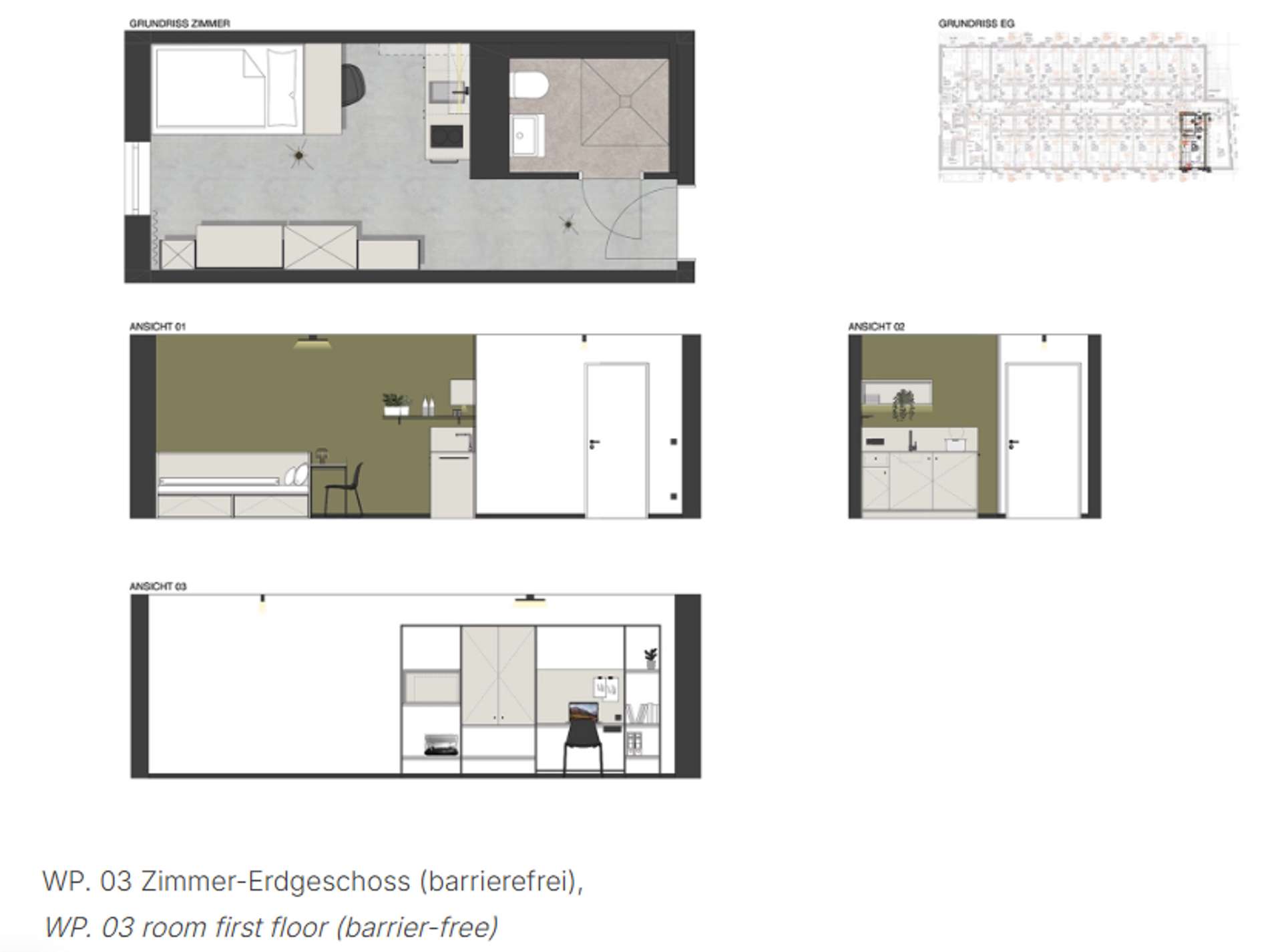 EG Barrierefrei - Möblierte 1-Zimmer Wohnung für Auszubildende